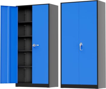 SOLAURA 72" Metal Garage Storage Cabinet with Locking Doors and Adjustable Shelves for Home, Office()
