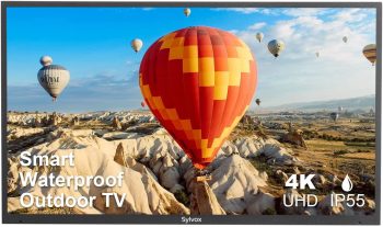 SYLVOX Outdoor TV, 43 inch Weatherproof TV Partial Sun 1000 Nits Brightness, 4K UHD LED IP55 Waterproof TV Support ATSC & NTSC Wifi, Bluetooth (Deck Series)