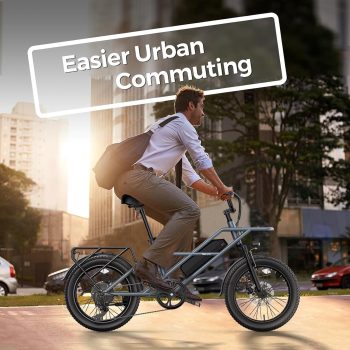 GSPEED A03 Bike for Adults 1500 Peak Motor 624Wh 13Ah Battery 28mph,20"Fat Tire bicycle with UL2849,Grey.