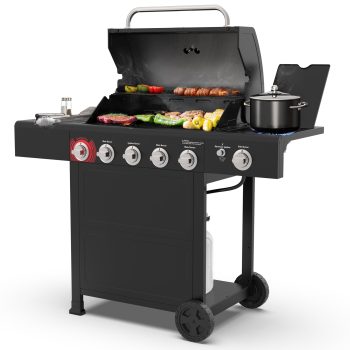 Kenmore BBQ Propane Gas Grill - Burners with Side Burner & Searing Zone, 644 Sq. In. Grill, 66,000 BTU, Ideal for Outdoor Cooking, Patio & Backyard