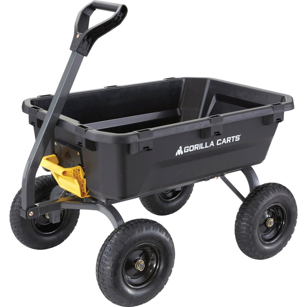 Gorilla Carts GOR6PS 1200-lb. Heavy-Duty Poly Dump Cart, 13" Tires