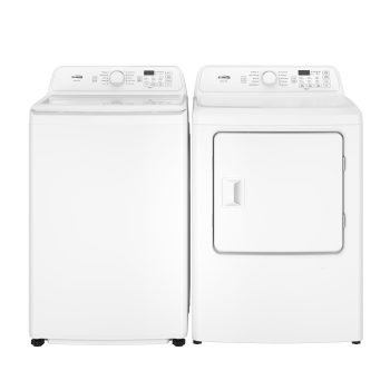 25 in. 4 cu. ft. Top Load Washer with Agitator and 27 in. 7 cu. ft. 240V Electric Dryer Laundry Set in White (KM-TLW4D7)