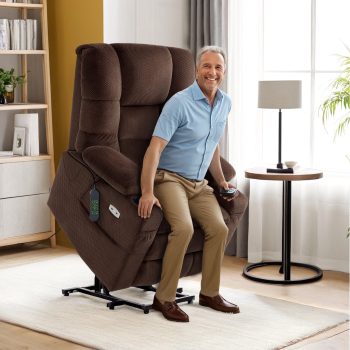 MCombo Large Triple Motor Power Lift Recliner for Big and Tall Elderly, Fabric