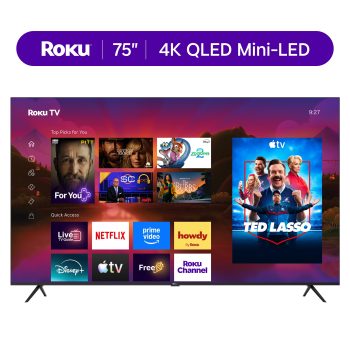 Roku Smart TV 75-Inch Plus Series, 4K QLED Mini-LED TV Roku TV with Enhanced Voice Remote