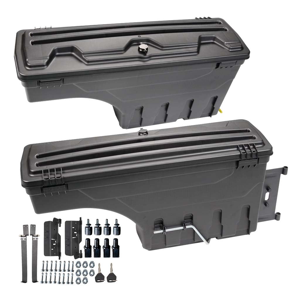 PIT66 Lockable Truck Bed Storage Toolbox, Fit for 2002-2018 Dodge Ram 1500 2500 3500, Drawer Driver+Passenger Side, 2Pcs