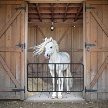 Powder Coated Anti-Rust Horse Stall Gate, Two Way Open Heavy Duty Stable Gate, Secure Livestock Fence Gate for Equestrian Club, Farm, Grazing Area and Ranch