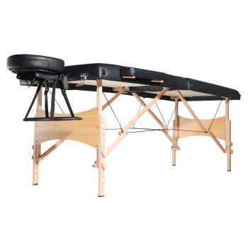 HCY Portable Massage Table 28" W, 2 Folding Lightweight Massage Table, 8-Level Height Adjustable Salon Tattoo Bed, Spa Table with Headrest, Armrests, Hand Pallet & Carrying Bag, 600LBS