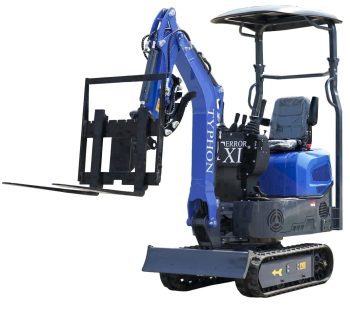 TYPHON TERROR XI Mini Excavator with 13 Attachments | 13.5hp Gas B&S EPA Engine