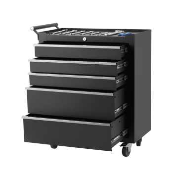 Rolling Tool Storage Chest 5 Drawers Portable Metal Tool Cabinet with Wheels, Locking Mechanism, Multifunctional Tool Organizer for Warehouse Repair Shop Garage