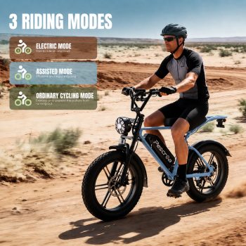 Pescroa E-Bikes for Adults, 750W Motor Electric Bike for Adults, 20" Fat Tire Electric Bike with 70-90 Miles, 7-Speed Electric Mountain Bike with APP Control