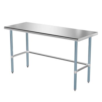 Ktaxon Open Base Stainless Steel Table 60 x 24 Inches, NSF Commercial Heavy Duty Prep Work Table for Restaurant, Home, Garage, Laundry, and Hotel