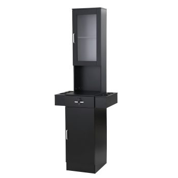 Salon Station for Hair Stylist,Hair Styling Organizer Equipment with Glass Door,Tool Dryer Holders, Salon Beauty Spa Barber Equipment