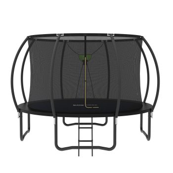 Funseek Trampoline with Basket and Basketball, Light Strip, Large Size and Load-Bearing Capacity, 10FT
