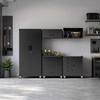 IKIMI 5-Piece Set Metal Garage Storage Cabinet System with Drawers and Tool Cabinets