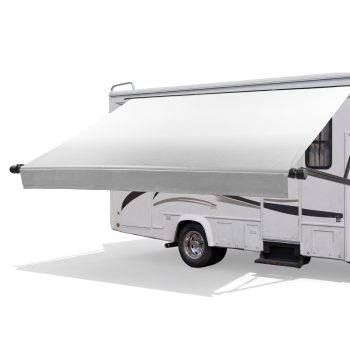 VEVOR Motorized RV Awning Complete Kit, 21.06FT Electric Retractable RV Awning with Aluminum Alloy Frame & Waterproof Fabric, Outdoor Camping Trailer Awnings Fit Most RVs (21FT Type, Gradient Gray)