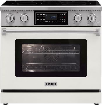 36" Professional Electric Range with Smart Tilt Touch Control Panel, 6.2 cu ft True Convection Oven, 5 Burner Cooktop, Air Fry, Self-Clean ()