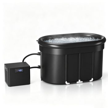 Ecojoy Oval Ice Bath Chiller & Cold Plunge Tub Kit, 1/3HP Cold Plunge Chiller with Built-in Pump & Filter, Upgraded XXL 148Gal Ice Pod, Cold Plunge Tub with Water Chiller for Cold Therapy Recovery