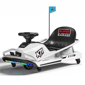KerryYoo K71 Drift Kart, 24V Go Kart for Kids, Electric Ride on, 300W Brushless Motor, Ages 6+, 360° Drifting,High/Low Speed