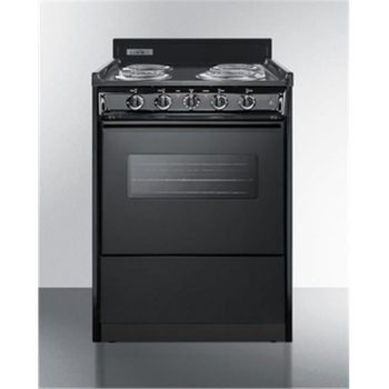 Summit Appliance 24 in. Wide Electric Range with Oven Window, Interior Light & Lower Storage Compartment, Black