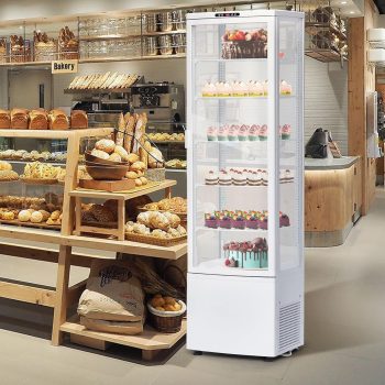 Acekid 9.8 Cubic Feet Commercial Beverage Cooler Refrigerator, 278L Glass Door Merchandiser Fridge with LED Display, Adjustable Shelves, 4 Casters, for Store, Bar, Office, White