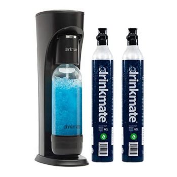 Drinkmate OmniFizz Sparkling Water and Soda Maker, Carbonates Any Drink, Bubble Up Bundle - Includes Two 60L CO2 Cylinders, One Carbonation Bottle, and Fizz Infuser ()