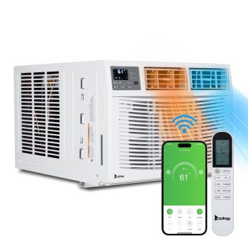 Zimtown 8000 BTU Window Air Conditioner with Heat, Window AC Unit & Heater Combo with APP & Voice Smart Control, Timer Function & Easy Installation Kit, Work with Alexa/Google Assistant, 115V/60Hz