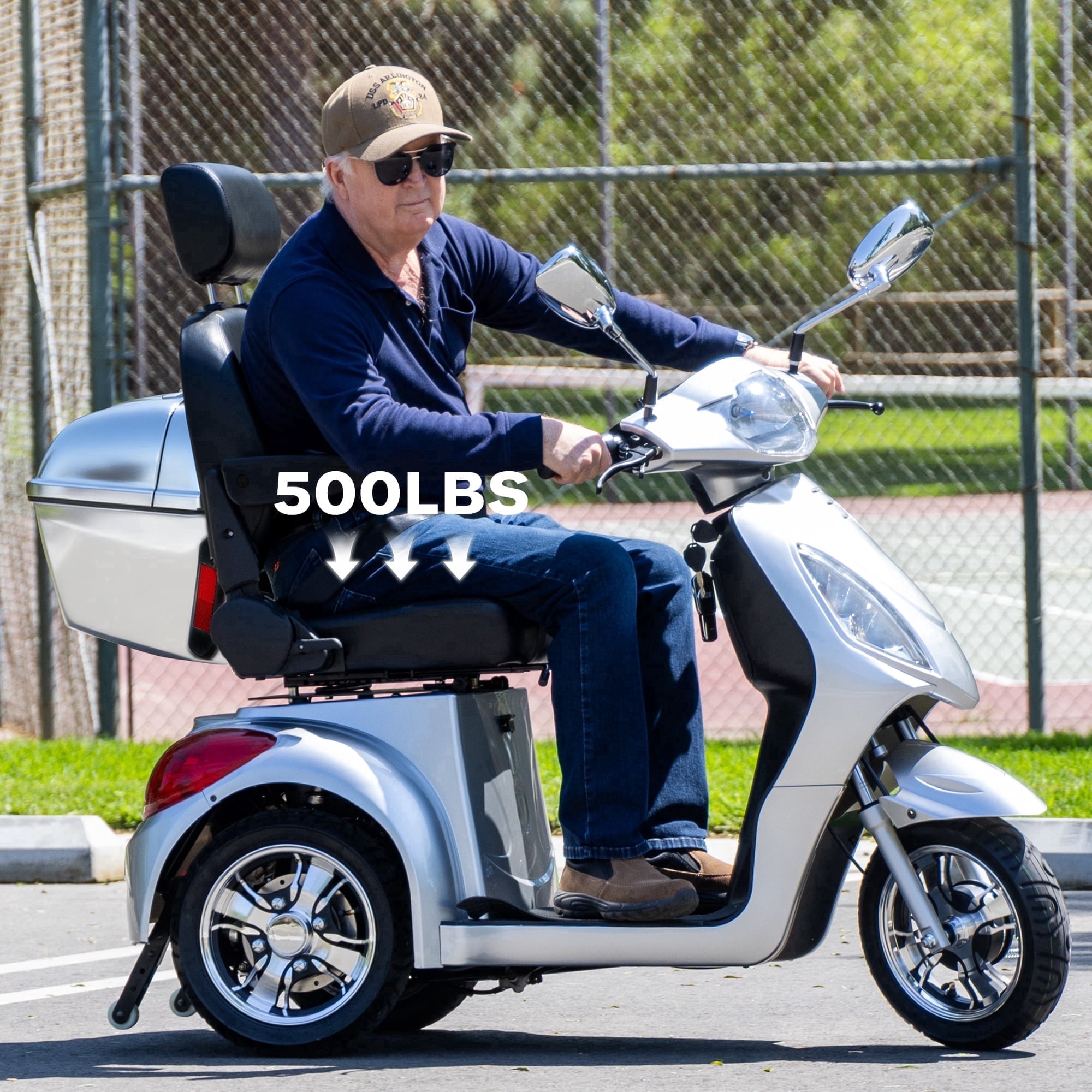 Upgrade Heavy Duty 3 Wheel Mobility Scooter for Seniors & Adults 500lbs Capacity,Arshin Electric Powered Wheelchair Device for Travel,800W All Terrain Mobility Scooter,31 Miles Range,7-15 Mph()