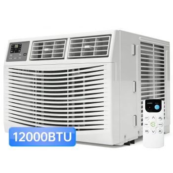 BTU Window Air Conditioner – Cools 550 sq. ft., Quiet & Efficient with Smart LED Display, Timer, Sleep & ECO Settings