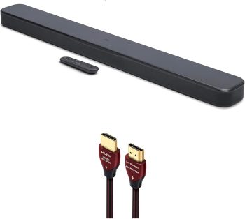 JBL BAR-300-MK2 5.0 All-in-One Dolby Atmos Soundbar with a WireLogic Ruby 8ft Ultra High Speed 4K-8K-10K HDMI Cable (2025)