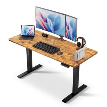 CHITOOMA Electric Standing Desk, Adjustable Height Table with 4 Memory Pre-Set, Home Office Gaming Desk with Headphone Hook