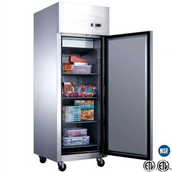 NSF Stainless Steel 27 Cu.Ft. Top Mounted Reach-In Freezer 1 Door Solid Door Commercial Upright Freezer