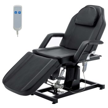 LZBEITEM Electric Massage Bed Facial Bed, 440lbs Heavy Duty Esthetician Chair Tattoo Bed with Remote Control Height Adjustment, Removable Headrest & Armrests for Spa Salon Lash Waxing, Black