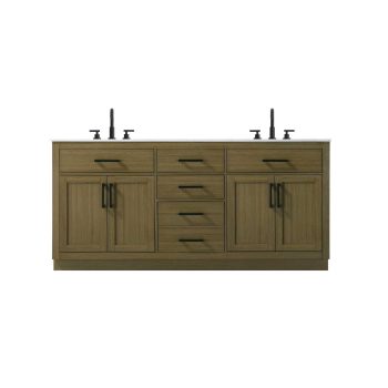 Elegant Kitchen and Bath Alden 72 inch Double Bathroom Vanity in Chestnut Brown