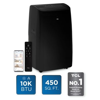 TCL 10,000 BTU Smart Portable Air Conditioner/Heater with Fan & Dehumidifier Modes (Black) -, Dual Function, All Season Comfort - W10PH95-B5