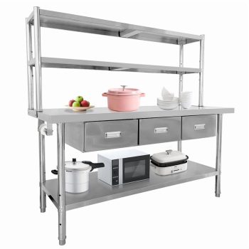 TROPOW Stainless Steel Table with 3 Drawers, X 24" NSF Prep Table, Heavy-Duty Food Prep Worktable for Commercial Kitchen Restaurant Garage Warehouse