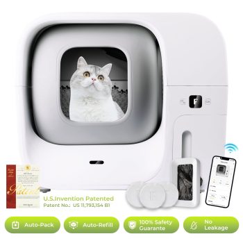 FURBULOUS Automatic Cat Litter Box Self-Cleaning, Self-Packing, Odor-Free & Leak-Proof with App Control & Safety Assured
