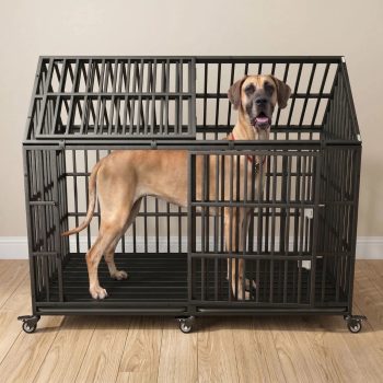 Lilly & Max 64 Extra Large Heavy Duty Dog Crate, Escape-Proof Metal Kennel for Great Danes
