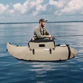ToppiJoy Portable Boat Raft, Inflatable Touring Kayak for Adults, Sport Tender Fishing Dinghy Boat with Panels Paddles and Air Pump(Khaki)