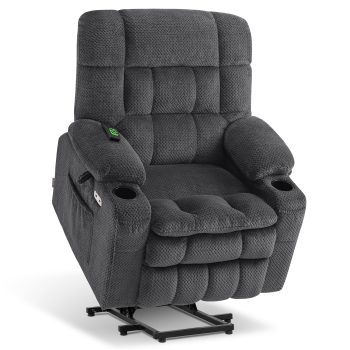 MCombo 21.3" Seat Width Lay Flat Dual Motor Power Recliner Lift Chair with Vibration and Heat, Infinite Position