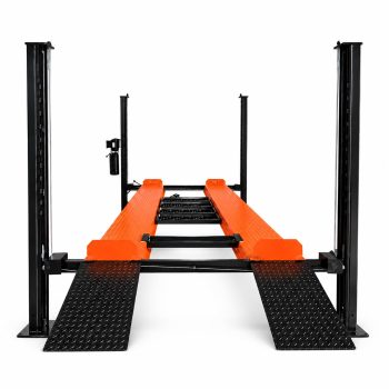 HPDMC 9,000 lb Four-Post Car Lift, 4.0 HP Hydraulic Power Unit, Orange and Black