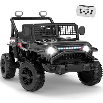 Xuanlur 12V Ride on Electric Truck Car for Kids, Kids Electric Vehicles w/Remote Control, Bluetooth Music, Horn, 3 Speeds, 3.5 Mph Max Speed, Soft Start, Ride on Car Toy for Toddler Kid ()