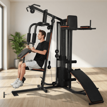 Naipo Home Gym Station with Multifunctional All in One Home Gym 300 lbs Weight Capacity Sturdy Stable Structure Clear Assembly Guide for Beginner Users