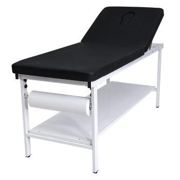 KFFKFF Medical Examination Table, 500 lbs Capacity with Adjustable Backrest (040), Therapy Table with Storage Shelf and Paper Roll Holder for Clinics, Hospitals, and Rehabilitation Centers