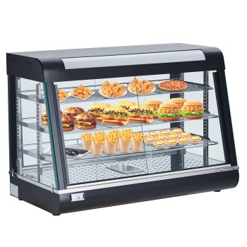 EastVita Commercial Food Warmer Display, Pizza Warmer Cabinet,Countertop Pastry Warmer,Stainless Steel Framed Glass Door