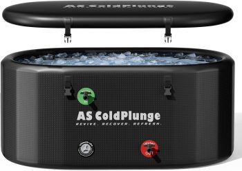 XXL 216 Gallon Ice Bath Tub for Cold Plunge, Inflatable PVC Cold Plunge Tub with Insulated Lid, Chiller-Compatible Full-Body Cold Therapy Tub for Indoor & Outdoor Use