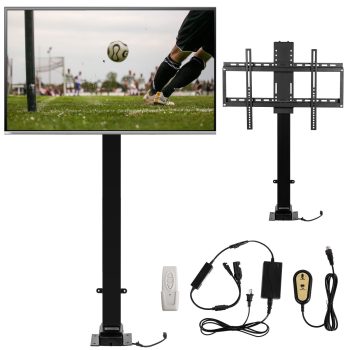 Motorized TV Lift Cabinet Mechanism for 32-70 Inch TVs Electric Pop Up TV Stand 39.4 Inch Stroke Adjustable Height 28.74-68.11 Inch Remote Control 154 lbs Capacity Carbon Steel Frame