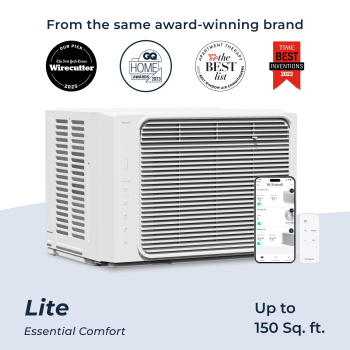 Windmill 5,000 BTU Window Air Conditioner - Lite Series - Quiet & Smart, Cools up to 150 Sq. Ft. - App/Wi-Fi, Remote Control, Voice