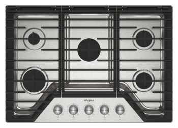 Whirlpool 30-inch Gas Cooktop with Fifth Burner