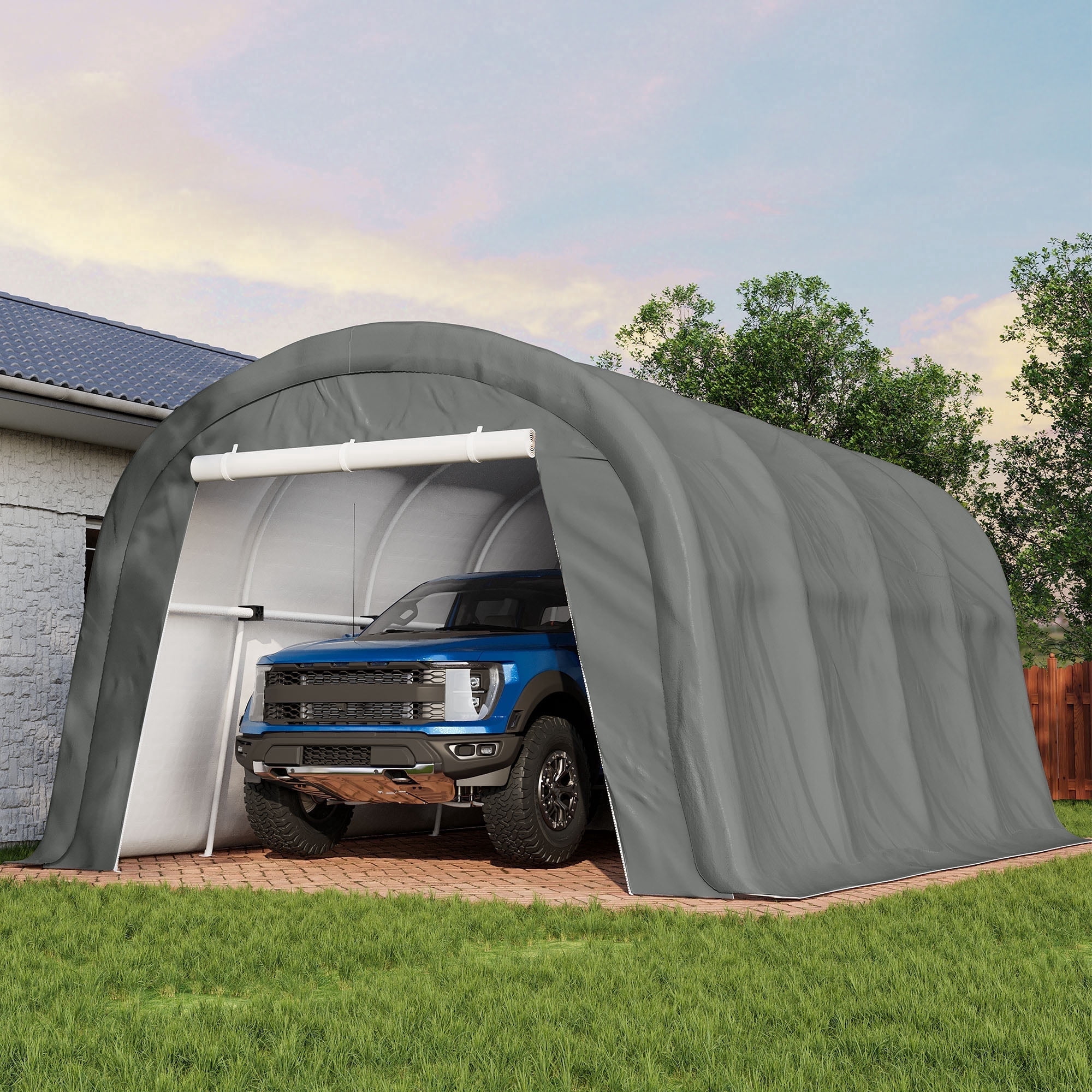 VENTOPYR 13'x20'Heavy-Duty Carport,Portable Outdoor Canopy Garage with Waterproof PE Roof and Steel Frame