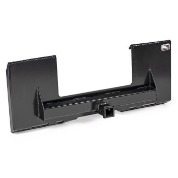 Titan Attachments Universal Cut Out Receiver Mount Plate, 1/4" thick Skid Steer Plate Attachment, 2" Receiver Hitch, 3000 LB Weight Capacity, Quick Tach Steel Mount Plate Adapter